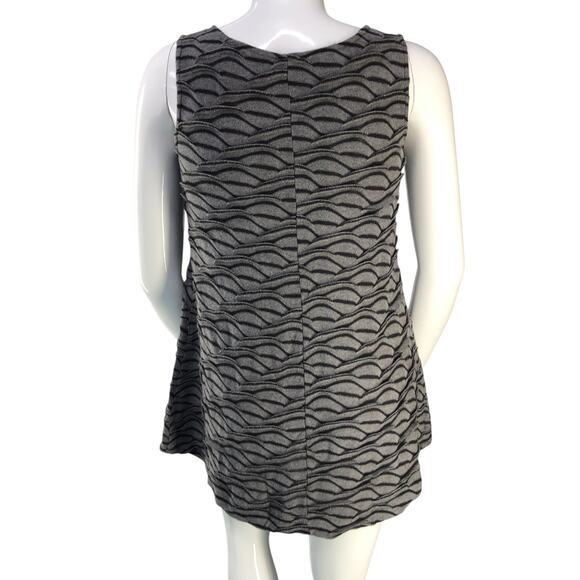Chalet Et Ceci Womens Size M Dress Tank Scalloped Textured Black Gray USA Made - Picture 7 of 15